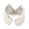 Hollow V -Shaped Brass Open Cuff Rings RJEW-Q781-10P-3