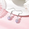 Natural Aquamarine Round Dangle Earrings EJEW-JE06413-01-1