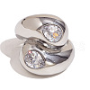 Fashionable 304 Stainless Steel Cubic Zirconia Finger Rings FS-WG3A113-03-2
