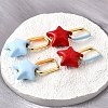 Star Brass Hoop Earrings EJEW-D314-01G-3