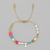 Bohemian Style Shell Letter Bead Braided Bead Bracelets for Women WG07C1E-09-1