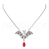 Alloy Bat and Glass Pendants Necklaces NJEW-TA00141-1