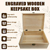 Rectangle Wooden Memory Keepsake Boxes with Lids CON-WH0101-009-4