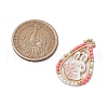 Easter Theme Glass Seed Beaded Teardrop with Rabbit Pendants PALLOY-MZ00580-05-2