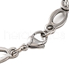 201 Stainless Steel Oval Byzantine Chain Bracelets BJEW-B078-136GP-3