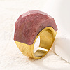 Fashionable 304 Stainless Steel & Natural Rhodonite Finger Rings FS-WG90577-26-1