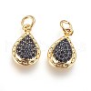 Brass Micro Pave Cubic Zirconia Charms X-ZIRC-G150-06A-2