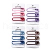 Spray Painted Alloy Alligator Hair Clips Set PHAR-F009-03A-3