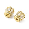 Rack Plating Brass Micro Pave Clear Cubic Zirconia Screw Clasps KK-A208-08G-2