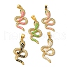 Brass Micro Pave Cubic Zirconia Pendants KK-R162-042G-1