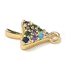 Brass Micro Pave Cubic Zirconia Charms KK-I276-45G-2