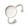 Non-Tarnish 304 Stainless Steel Open Cuff Ring Components STAS-I306-05C-P-1