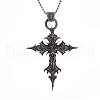 Gothic Alloy Skeleton Cross Pendant Necklaces for Men FS-WG0F70E-01-5