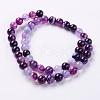 Round Dyed Natural Striped Agate/Banded Agate Beads Strands G-G582-8mm-05-2