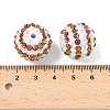 Striped Resin Rhinestone Beads OACR-A037-01E-3