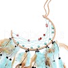 Moon Woven Net/Web with Feather Pendant Decoration HJEW-I013-04-3