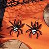 Halloween Themed Spider Alloy Enamel Dangle Earrings EJEW-JE06072-2