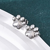 Dog Paw Print 304 Stainless Steel Pendant Necklaces & Bracelets & Stud Earrings Sets for Women SJEW-C004-20P-4