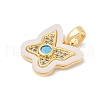 Brass Micro Pave Cubic Zirconia Pendants KK-Q030-01C-G-2