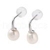 Natural Pearl Stud Earrings for Women EJEW-C083-03P-1