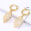 Exquisite Stainless Steel Hollow Leaf Hoop Earrings XH0192-4