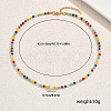 Natural Dyed Mixed Stone & Freshwater Pearl Round Beaded Necklaces for Women Daily and Party Wear XX1529-5