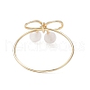 Round Natural Rose Quartz Finger Rings for Women RJEW-JR00857-02-5
