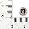 925 Sterling Silver Flat Round with Letter Beads STER-G044-01AS-M-3