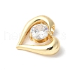 Brass Micro Pave Clear Cubic Zirconia Pendants ZIRC-I071-15G-2