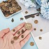 ARRICRAFT 180Pcs 6 Styles Tibetan Style Alloy Pendants TIBEP-AR0001-13-3