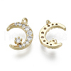 Brass Micro Pave Clear Cubic Zirconia Charms KK-S348-547-NF-2