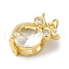 Rack Plating Brass Micro Pave Clear Cubic Zirconia Charms KK-B092-27G-2