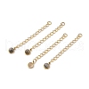 Ion Plating(IP) 316 Surgical Stainless Steel Curb Chain Extender with Natural Labradorite Round Charm STAS-A097-01G-11-1