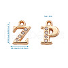 Alloy Rhinestone Charms ALRI-T008-01G-7
