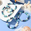 Summer Beach Turtle/Starfish Dyed Synthetic Turquoise Bracelets BJEW-JB10896-2