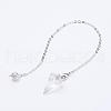 Natural & Synthetic Mixed Stone Hexagonal Pointed Dowsing Pendulums PALLOY-JF00332-2