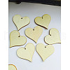 Unfinished Wood Heart Shape Discs Slices Pendants WOCR-PW0001-016B-3