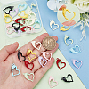 DELORIGIN 32Pcs 8 Colors Spray Painted Alloy Pendants PALLOY-DR0001-01-3