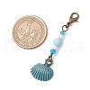Ocean Theme Alloy Charm & Glass Beads Pendant Decorations HJEW-JM03158-03-3