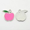 Apple Antique Silver Tone Alloy Enamel Pendants ENAM-N038-12A-1