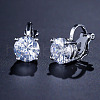 Brass Cubic Zirconia Clip-on Earrings WGE68B6-01-1