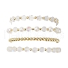 4Pcs 4 Styles Shell Pearl & Synthetic Moonstone & Electroplate Non-magnetic Synthetic Hematite Beads Stretch Bracelet Set BJEW-JB11820-2
