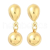 Round 304 Stainless Steel Dangle Stud Earrings EJEW-A125-53G-4
