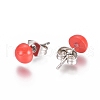 Spray Paint 304 Stainless Steel Stud Earrings EJEW-L215-56F-P-2