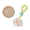 Baking Painted Imitation Jade Glass Woven Clover Pendant Decorations HJEW-JM03148-02-3