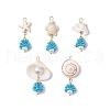 5Pcs Marine Organism Glass Pendants PALLOY-MZ00700-1