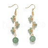 Natural Green Aventurine Earrings Dangle Earrings EJEW-TA00653-03-2