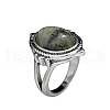 Oval Natural Labradorite Finger Rings WG970F5-05-5