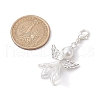 Angel Glass & Glass Pearl Pendant Decorations HJEW-JM01941-3