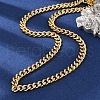 Brass Cuban Link Chain Necklacea for Women Men NJEW-F337-03G-02-1